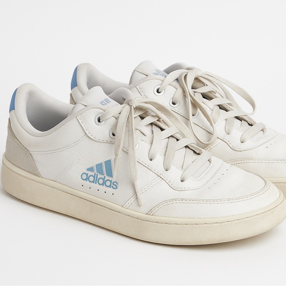 Adidas Cream and Blue Casual Sneakers - Picture 1 of 4